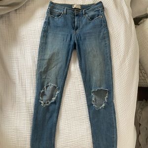 Free people distressed skinny jeans